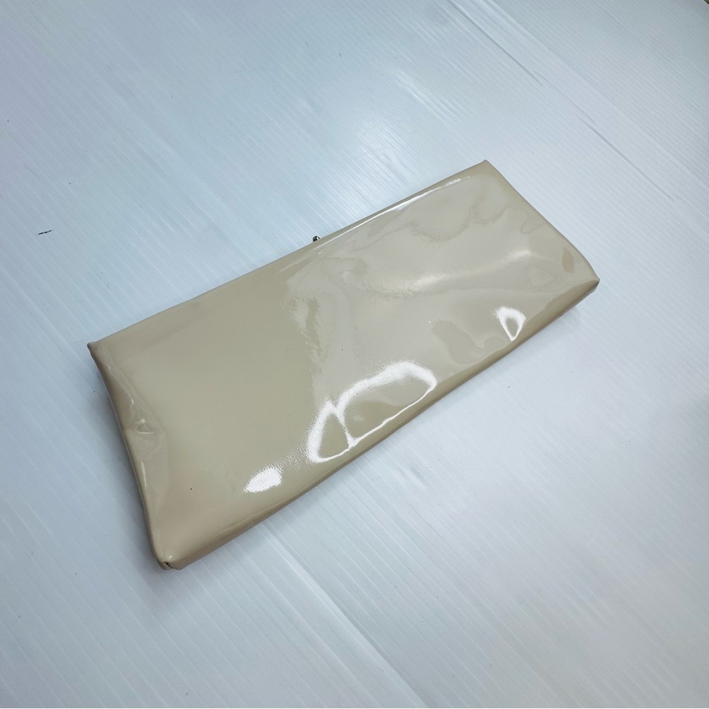 Vintage off white Glossy Clutch purse